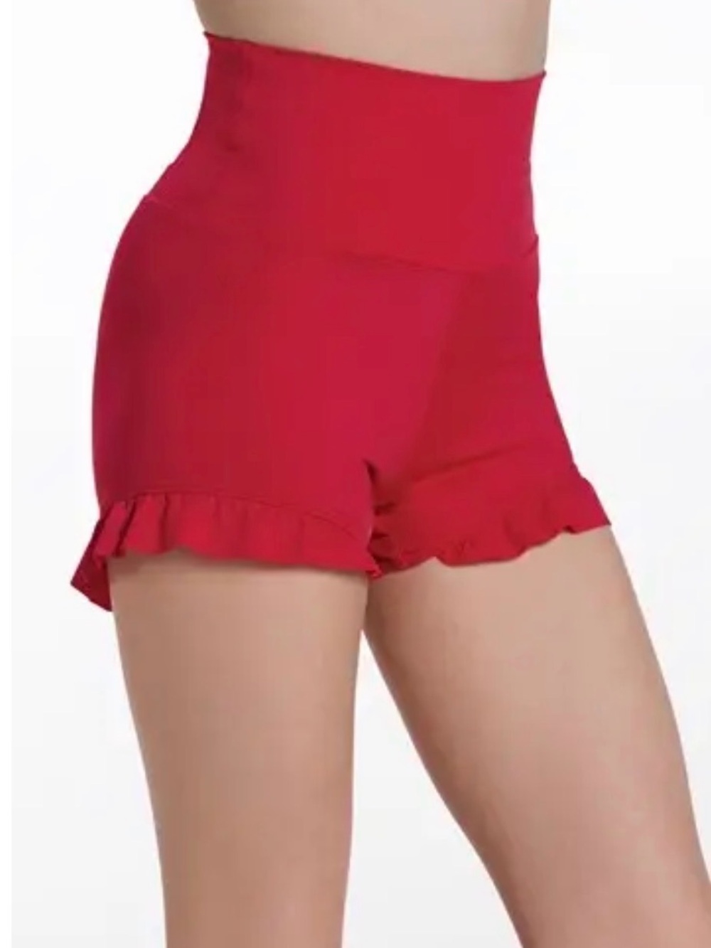 New With Tags unopened Balera High-Waist Red Ruffle-Hem Dance Shorts - Size L